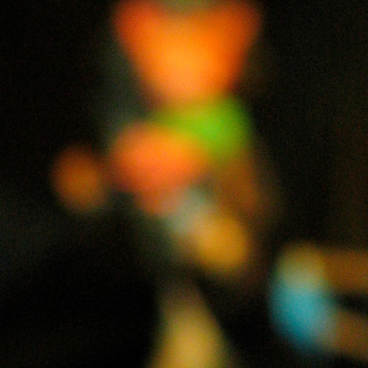 Unusual splash of blurry geometric color shapes